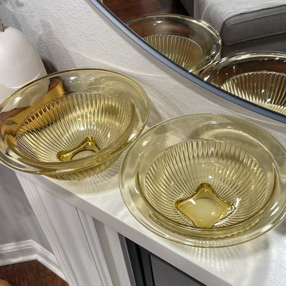 VINTAGE federal glass yellow depression ribbed bowls - Picture 7 of 11